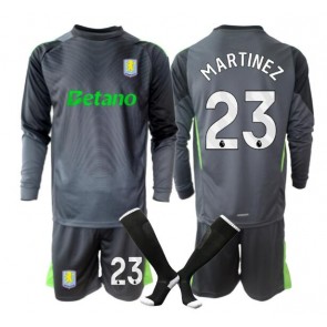 Aston Villa Emiliano Martinez #23 Brankářské Dětské Domácí dres komplet 2025-26 Dlouhý Rukáv (+ trenýrky)
